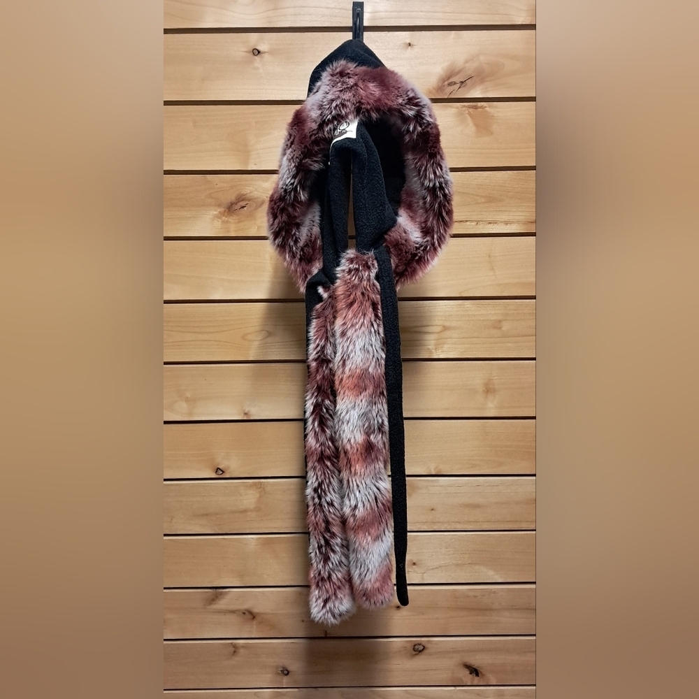 Faux Fur Hooded Scarf - Multicolor - Picture 4 of 6